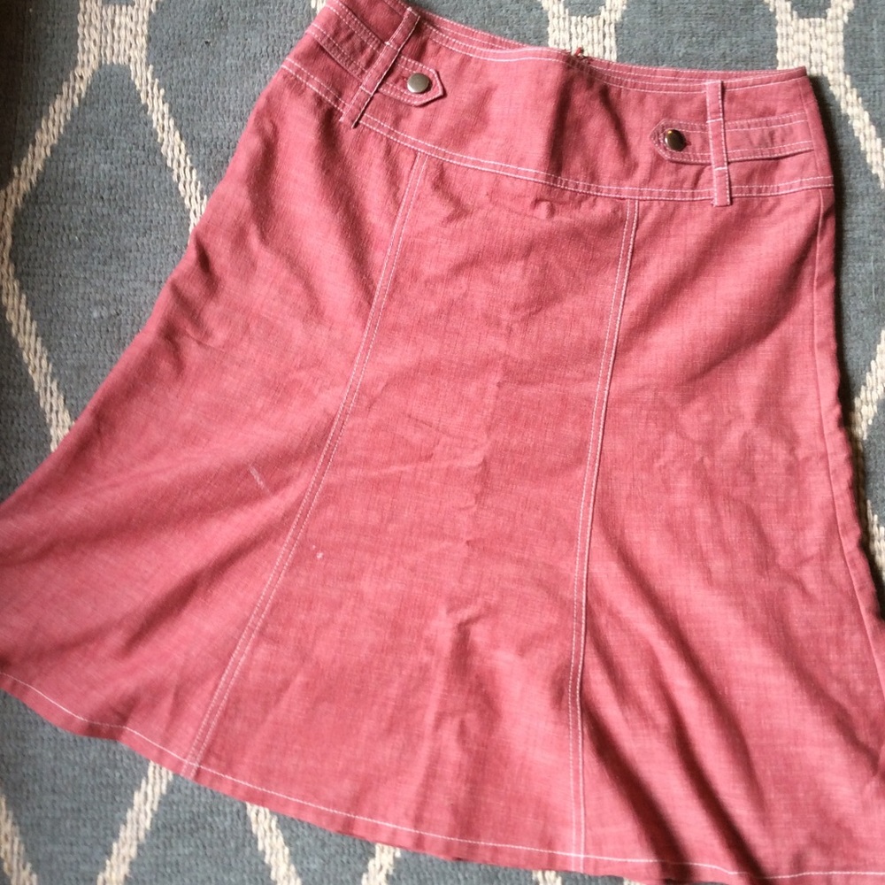 Long Pink jean skirt